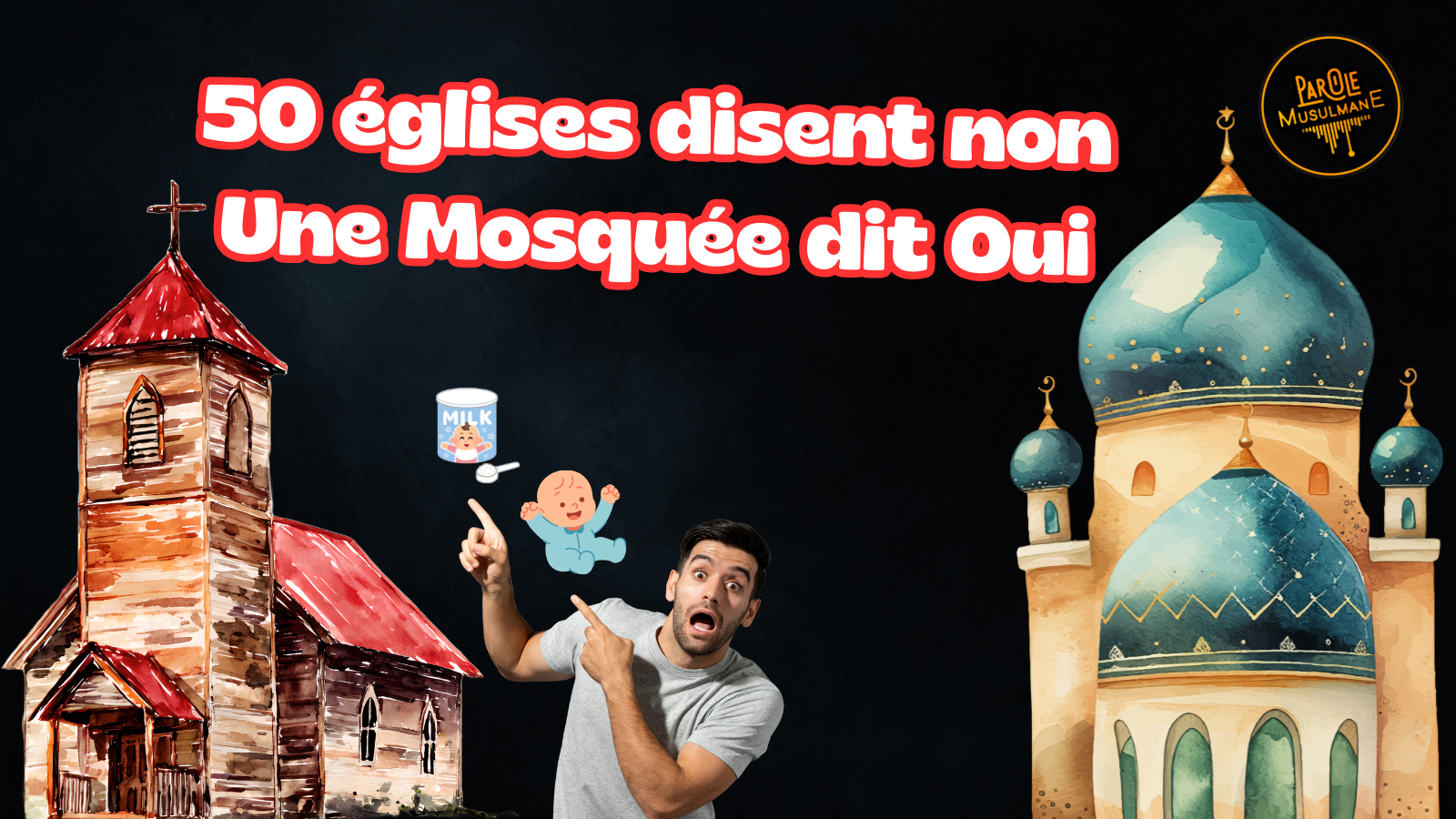 50 églises disent non, une Mosquée dit oui et sans hésiter ... Allah Akbar