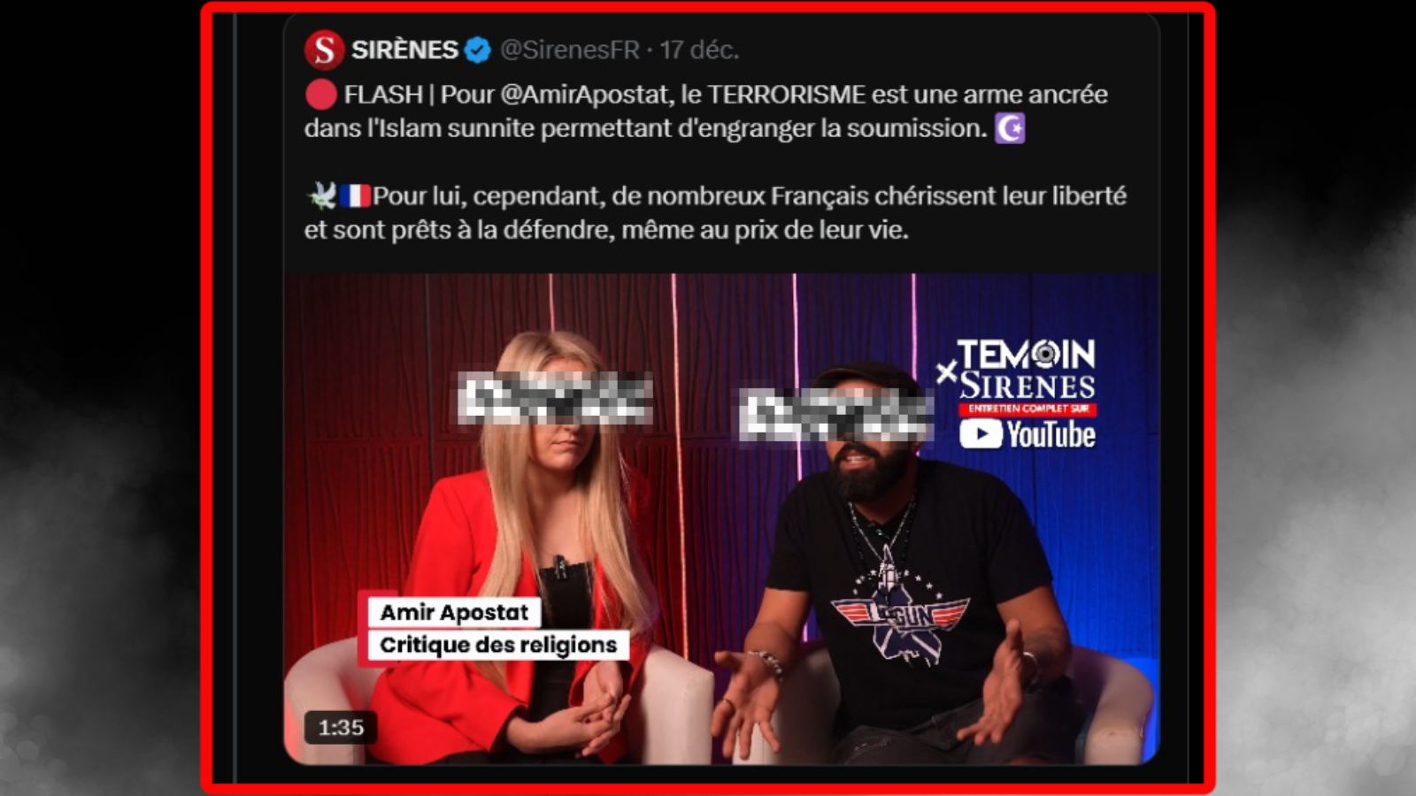 Amir Apostat et Casus Lady sont des menteurs : L’islam prône la dissuasion étatique, pas le terrorisme individuel